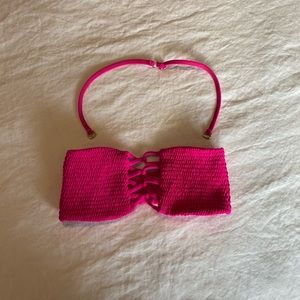 Tori Praver bright pink bandeau top XS